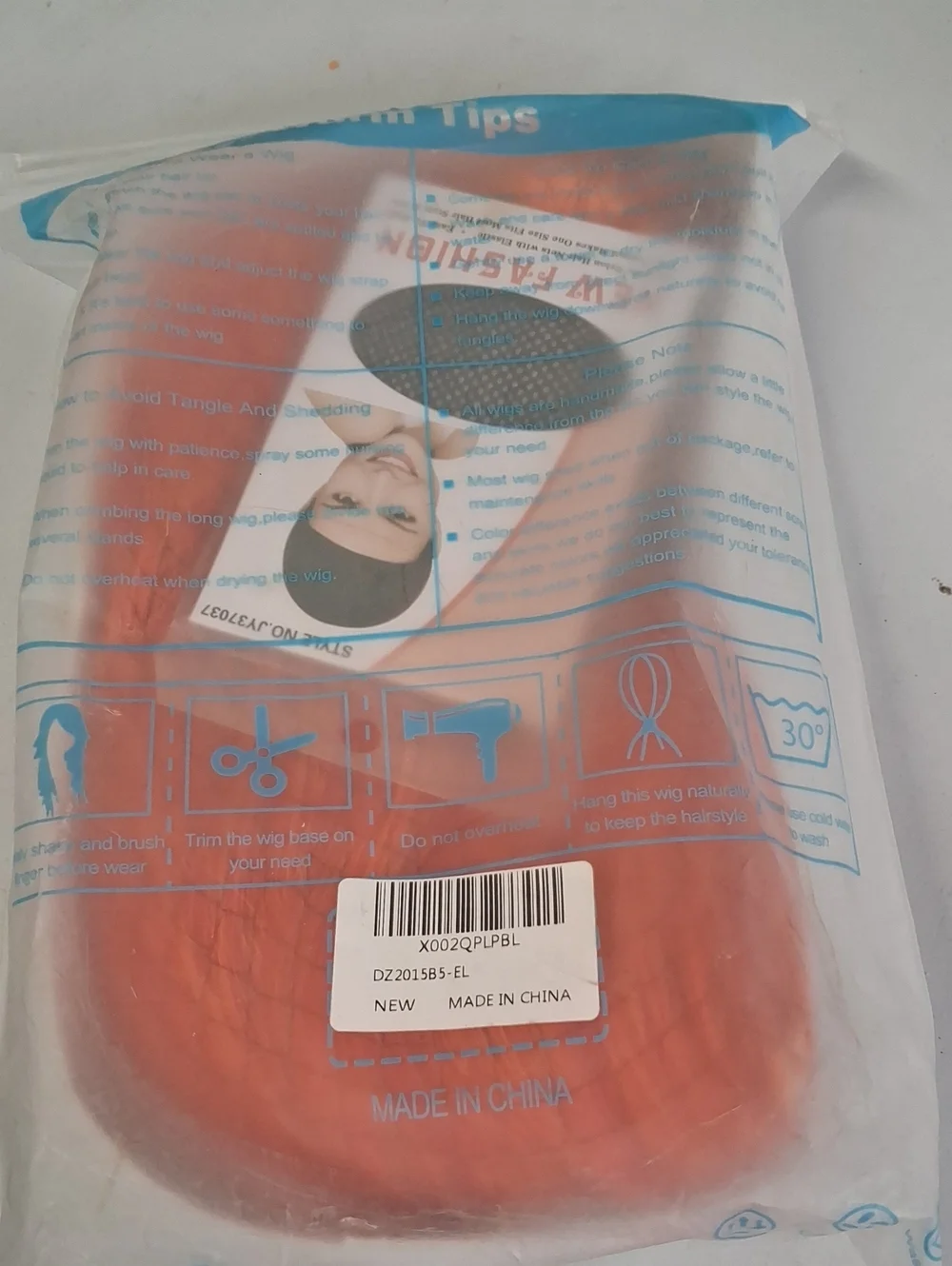 NWT Child Ombre Orange Wig Kids Shor Flame Color Wavy Curly Bob Wig Girls Fire